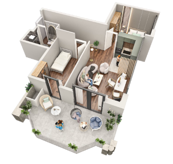 Luxury Two-Bedroom Unit Plan